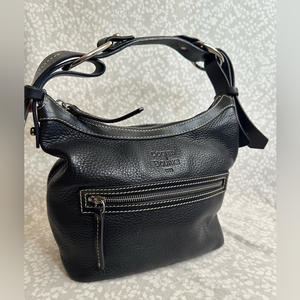 Dooney & Bourke Black Pebbled Leather Shoulder Bag